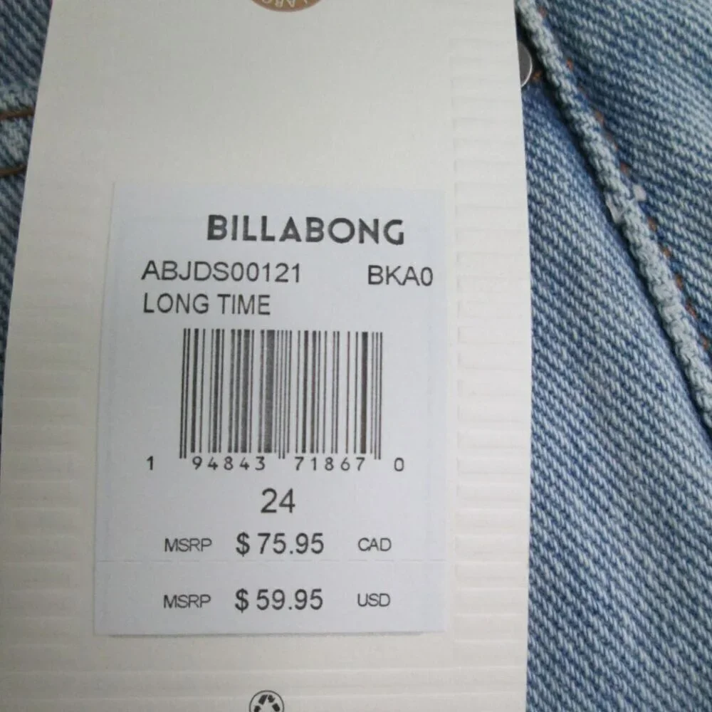 Billabong Long Time Mid-Rise Cotton Denim Shorts-Denim-24-NWT